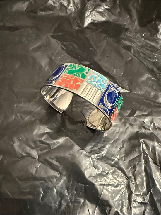 Coach Jewelry - Coach Multicolor Enamel Logo Cuff Bracelet